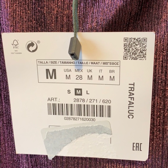 NWT❣️ Zara Trafaluc plum metallic tank top Sz Med - Picture 4 of 5
